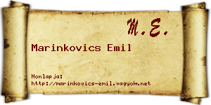 Marinkovics Emil névjegykártya