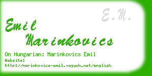 emil marinkovics business card